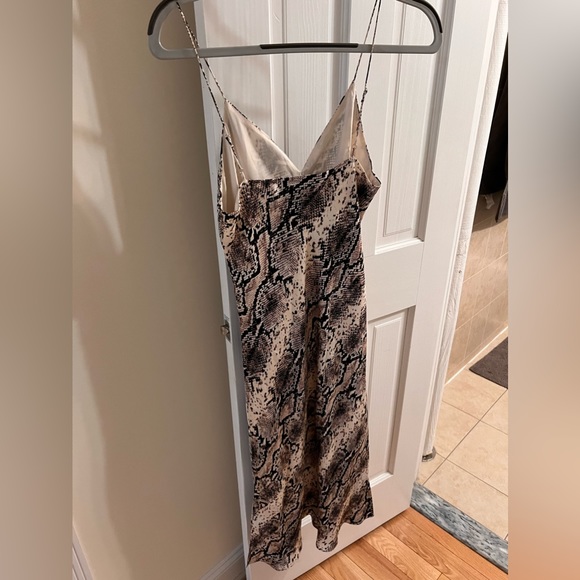 Cami NYC neutral midi snakeskin slip dress. Size Small - Picture 2 of 3